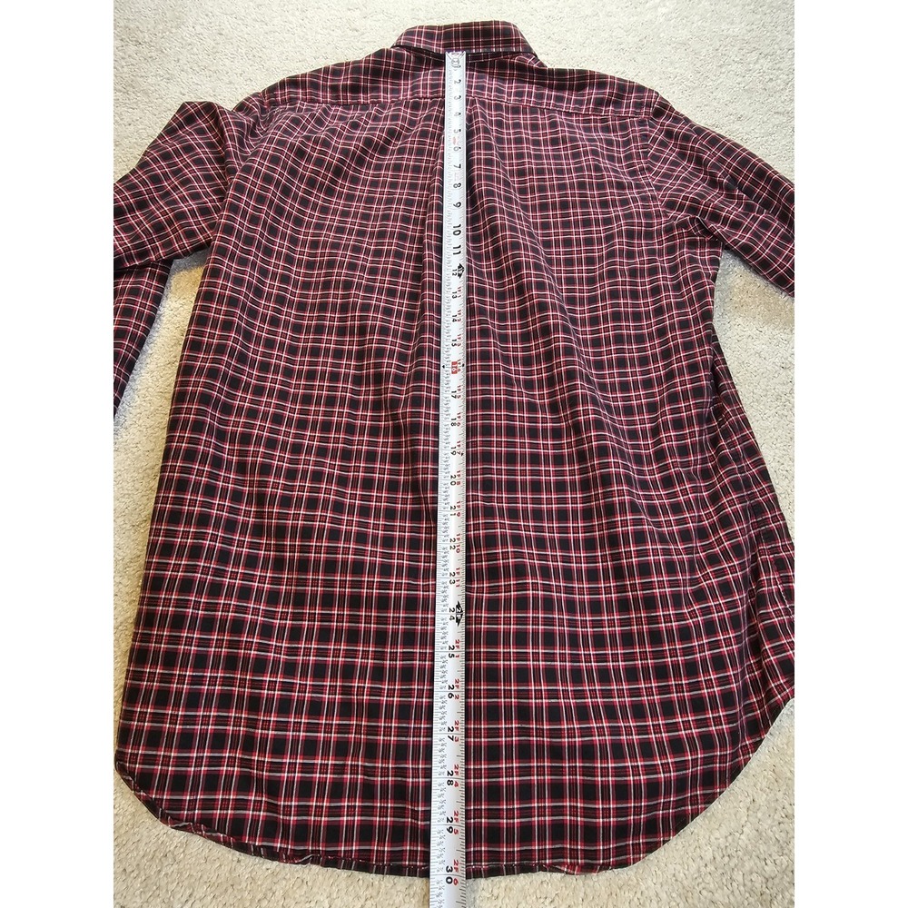 Polo Ralph Lauren Red Plaid Button Down Shirt Men's Medium 100% Cotton Classic - Picture 11 of 11